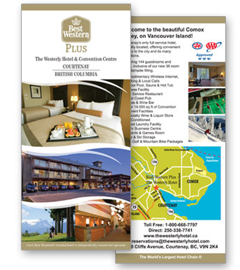 Best western Westerly hotel Rack card design image