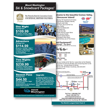 Best western westerly hotel winter rack card design